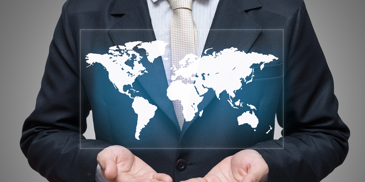 man showing a map of the world 
