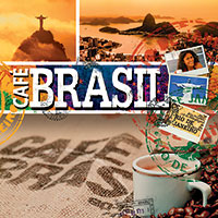 cafe brasil Coffee and music are both integral to Brazilian life and this album conjures images of a café veranda overlooking the golden sands of the Copacabana Beach. As the cooling breeze meets the heady intoxication of the coffee bean scent and the smooth rhythmic samba music hangs in the air, the result is both life-affirming and very relaxing. 
